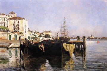 Vue de Impressionniste paysage marin John Henry Twachtman Venise Peinture à l'huile
